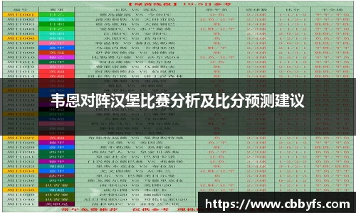 韦恩对阵汉堡比赛分析及比分预测建议